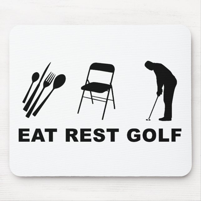 Eat, Rest, Golf Mouse Pad (Front)