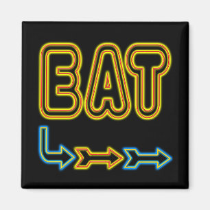 Eat Retro Neon Sign Art Magnet