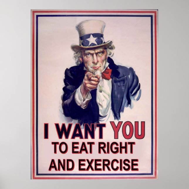 Eat Right And Exercise Poster (Front)