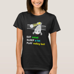 Eat Salad Sleep A Lot Play Volleyball Smashing Man T-Shirt