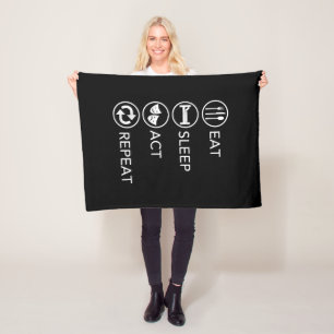 Eat Sleep Act Repeat Actors Acting Gift Fleece Blanket