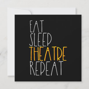 Eat Sleep Actress Repeat  Funny Musical Actor Gift Thank You Card