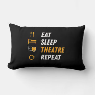 Eat Sleep Actress Repeat - Funny Musical Graphic Lumbar Cushion