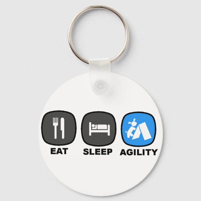 Eat. Sleep. Agility. Blue. Key Ring (Front)