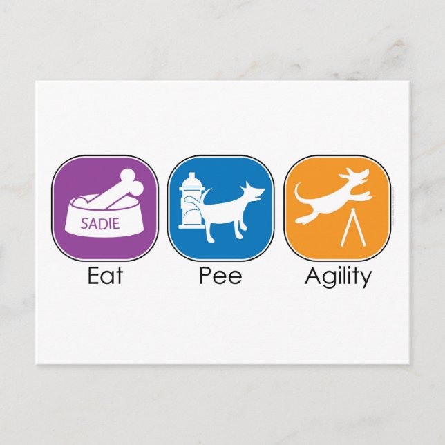 Eat Sleep Agility Pee Postcard (Front)