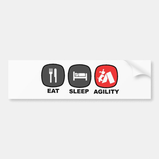 Eat. Sleep. Agility. Red. Bumper Sticker (Front)