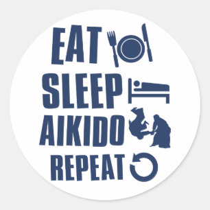 Eat Sleep Aikido Classic Round Sticker