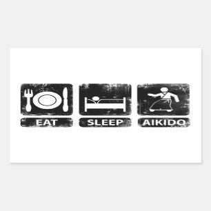 Eat Sleep Aikido Rectangular Sticker