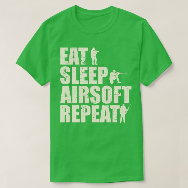 Eat Sleep Airsoft Repeat  T-Shirt (Design Front)