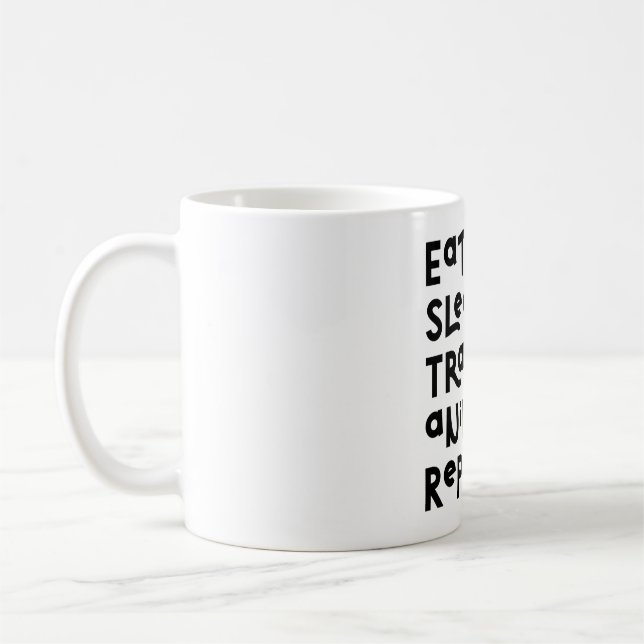 Eat Sleep Animal Train Repeat Motivational Slogan  Coffee Mug (Left)