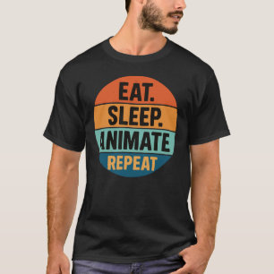 Eat Sleep Animate Repeat retro vintage T-Shirt