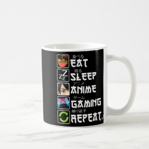 Eat Sleep Anime Gaming Repeat Gamer Men Teen Boy A Coffee Mug