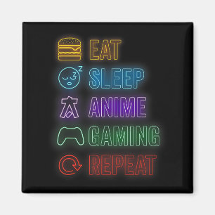 Eat Sleep Anime Gaming Repeat Gamer Men Teen Boy G Magnet
