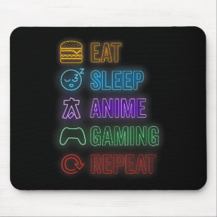 Eat Sleep Anime Gaming Repeat Gamer Men Teen Boy G Mouse Pad