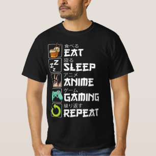 Eat Sleep Anime Gaming Repeat Kawaii Otaku Anime M T-Shirt