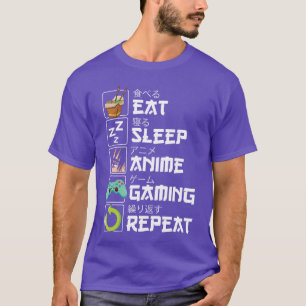Eat Sleep Anime Gaming Repeat Kawaii Otaku Anime M T-Shirt