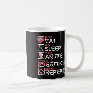 Eat Sleep Anime Gaming Repeat Otaku Gamer Japanese Coffee Mug