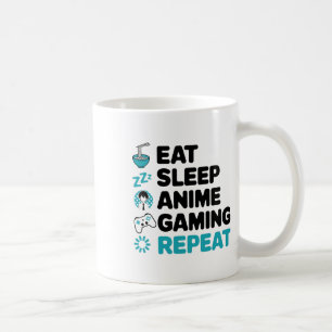 Eat Sleep Anime Gaming Repeat Video Gamer Anime Lo Coffee Mug