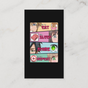 Eat Sleep Anime Lover Otaku Girl Japanese Ramen Business Card
