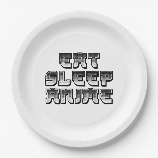 Eat Sleep Anime Paper Plate (Front)