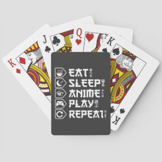 Eat Sleep Anime Play Repeat Otaku Anime Lifestyle Playing Cards