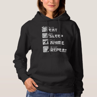 Eat Sleep Anime Repea, Funny Japanese Manga Gift T Hoodie