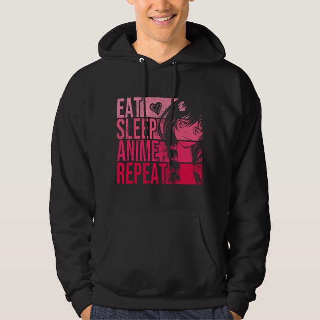 Eat Sleep Anime Repeat - Anime Lovers Gifts Idea G Hoodie (Front)