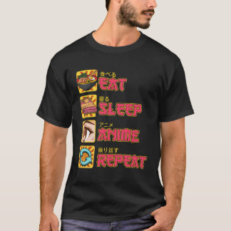 Eat Sleep Anime Repeat Anime Manga Gift Girls Teen T-Shirt