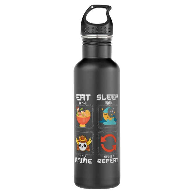 Eat Sleep Anime Repeat Cute | for Anime Lover 710 Ml Water Bottle (Front)
