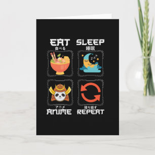 Eat Sleep Anime Repeat Cute for Anime Lover Card