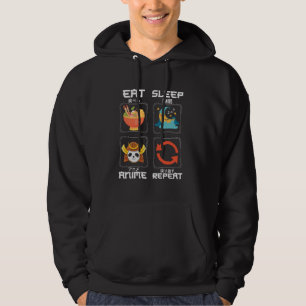 Eat Sleep Anime Repeat Cute for Anime Lover Hoodie