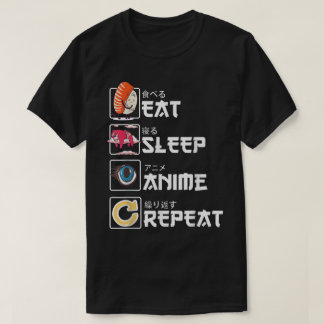 Eat Sleep Anime Repeat Design T-Shirt