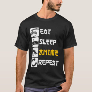 Eat Sleep Anime Repeat Ga Japan Saying Cosplay K-P T-Shirt