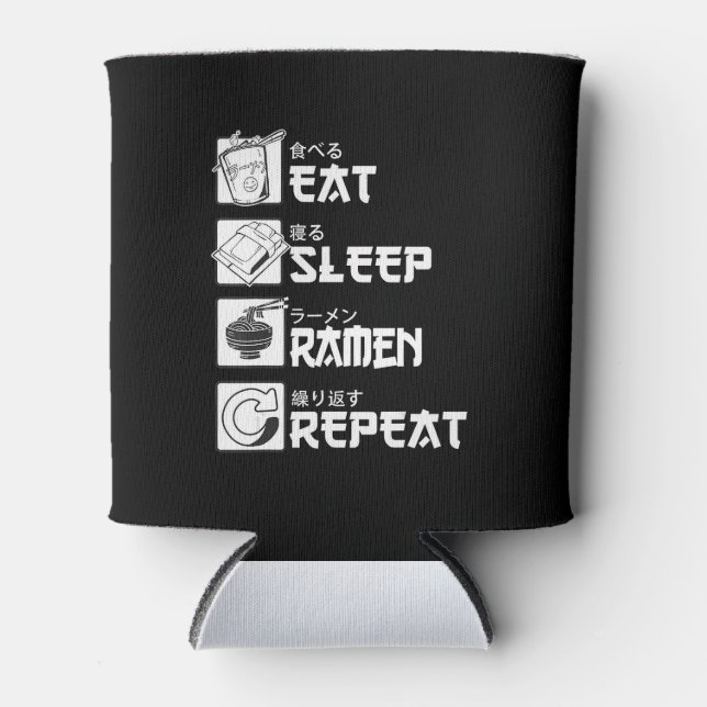 Eat Sleep Anime Repeat Gift Idea Cosplayer Can Cooler (Front)