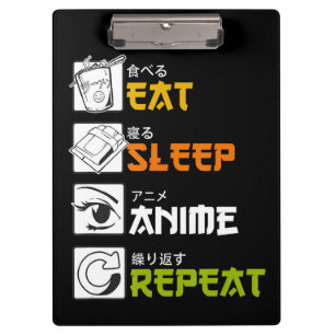 Eat Sleep Anime Repeat Gift Idea Cosplayer Clipboard