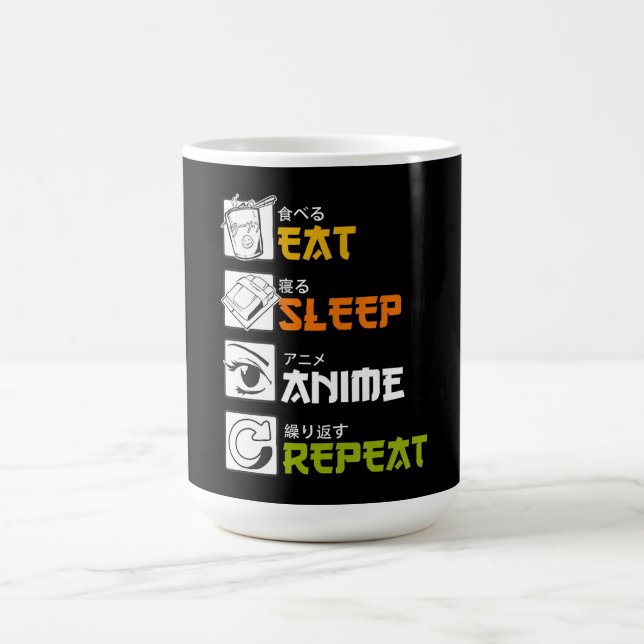 Eat Sleep Anime Repeat Gift Idea Cosplayer Coffee Mug (Center)