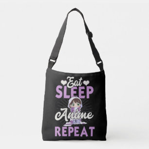 Eat Sleep Anime Repeat Gift Idea Cosplayer Crossbody Bag
