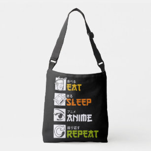 Eat Sleep Anime Repeat Gift Idea Cosplayer Crossbody Bag