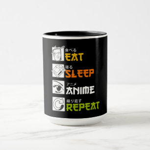 Eat Sleep Anime Repeat Gift Idea Cosplayer Mug