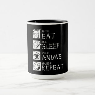 Eat Sleep Anime Repeat Gift Idea Cosplayer Mug