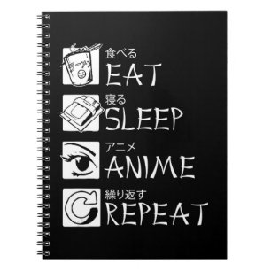 Eat Sleep Anime Repeat Gift Idea Cosplayer Notebook