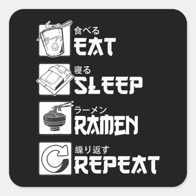 Eat Sleep Anime Repeat Gift Idea Cosplayer Square Sticker (Front)
