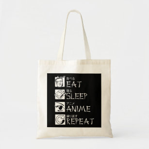 Eat Sleep Anime Repeat Gift Idea Cosplayer Tote Bag