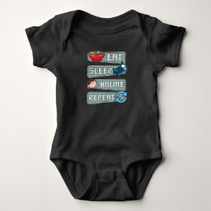 Eat Sleep Anime Repeat Japanese Kawaii Design Baby Bodysuit