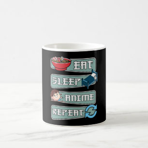 Eat Sleep Anime Repeat Japanese Kawaii Design Coffee Mug