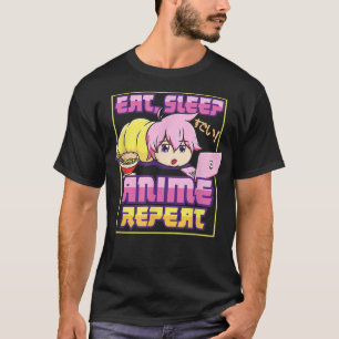 Eat Sleep Anime Repeat Kawaii Japanese Manga Otaku T-Shirt