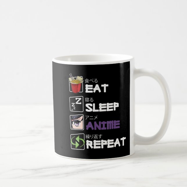 Eat Sleep Anime Repeat Kawaii Otaku Manga Japan Fa Coffee Mug (Right)