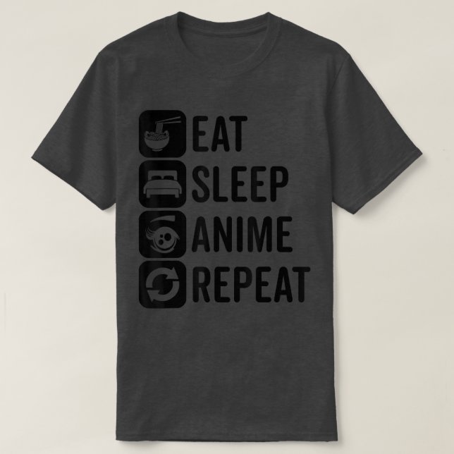 Eat Sleep Anime Repeat Otaku Anime Kawaii Aestheti T-Shirt (Design Front)