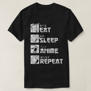 Eat Sleep Anime Repeat Otaku Life Design T-Shirt