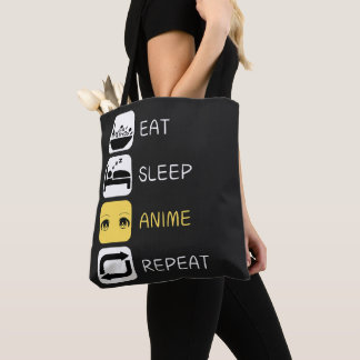 Eat Sleep Anime Repeat Tote Bag